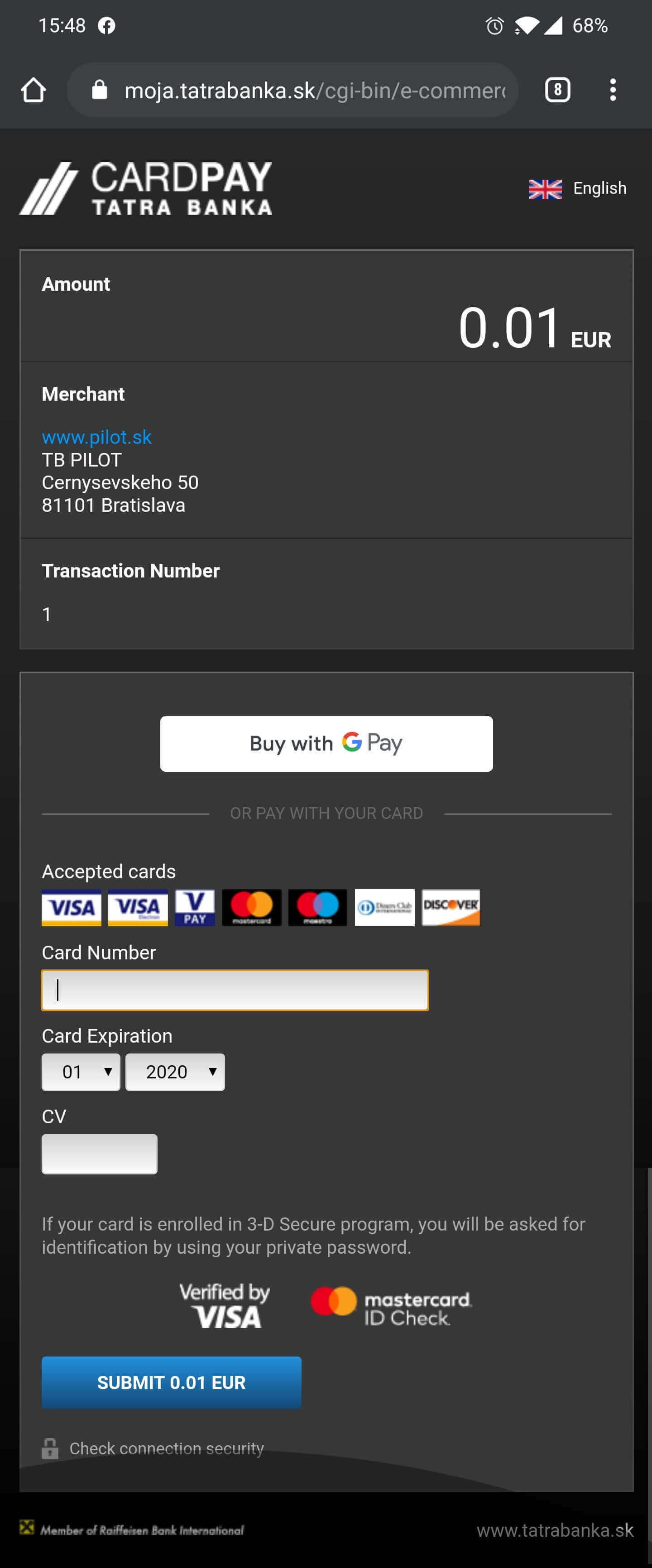 By using the CardPay payment gateway, you will automatically also be able to receive payments via Google Pay | Tatra banka By using the CardPay payment gateway, you will automatically also be able to receive payments via Google Pay