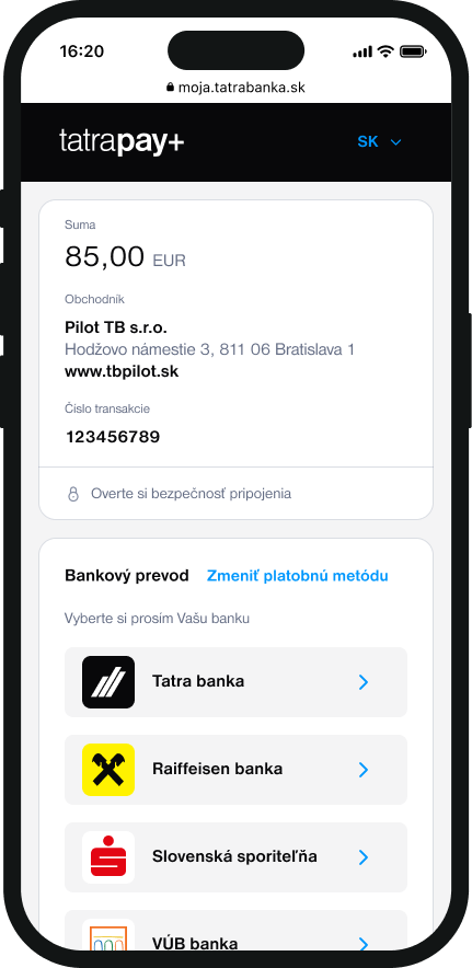 Payment by bank transfer