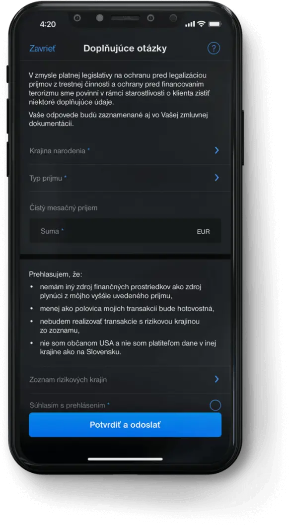 mobilná aplikácia Tatra banka krok 6